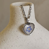 Collana Cuore Non ti scordar di me argentata