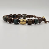 Bracciale uomo - stile Shamballa in agata muschiata