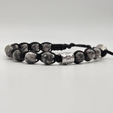 Bracciale uomo - stile Shamballa in diaspro grigio