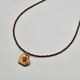 Collana Cuore Ottone e Granato