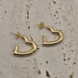 Orecchini cuore hoop dorati