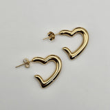 Orecchini cuore hoop dorati