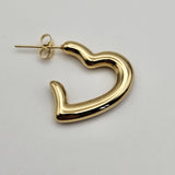 Orecchini cuore hoop dorati