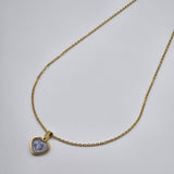 Collana cuore Non ti scordar di me dorata