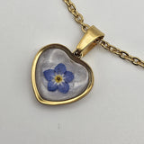 Collana cuore Non ti scordar di me dorata