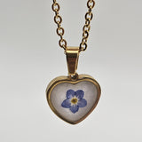 Collana cuore Non ti scordar di me dorata