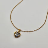 Collana Cuore Madreperla Azzurro Polvere