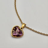Collana Cuore Madreperla Malva