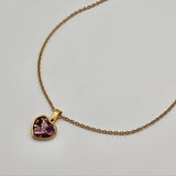 Collana Cuore Madreperla Malva