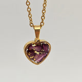 Collana Cuore Madreperla Malva